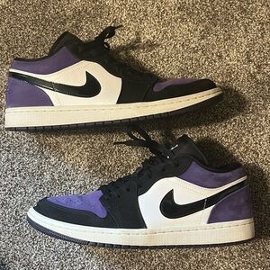 Jordan Men's Black, Purple, and White Sneakers